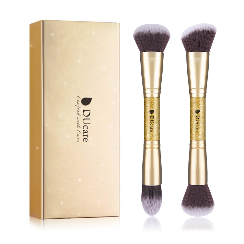 DUAIU Flat Top Kabuki Foundation Brush for Liquid Makeup - Premium Face  Makeup Brushes for Liquid, Cream, Mineral Powder Blending Buffing  Professional Large Powder Brush (Blue) 