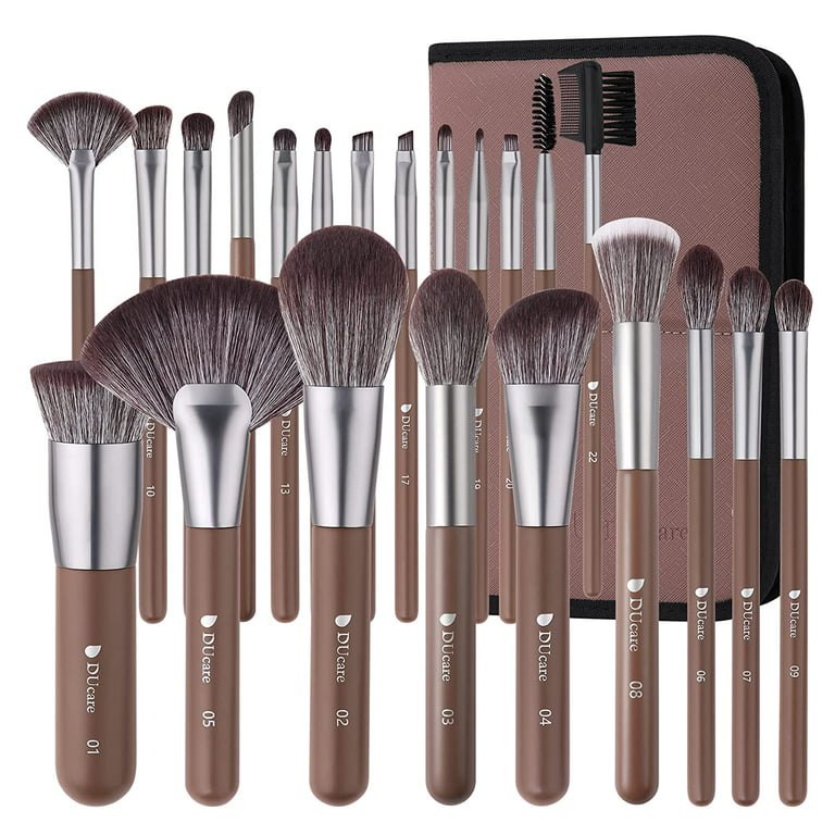 DUcare Makeup Brushes with Bag 22Pcs Makeup Brush Set Kabuki Foundation Blending  Brush Face Powder Blush Concealer Eyeshadows with Case 