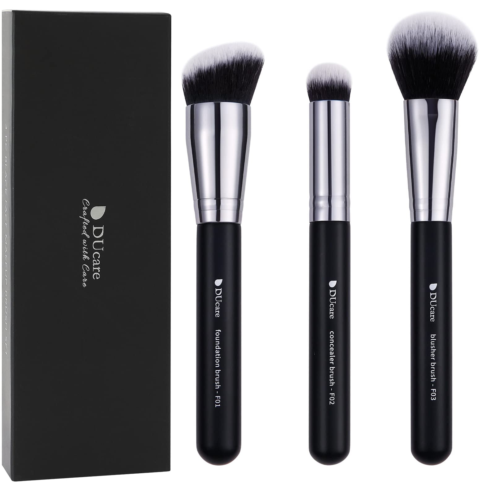 DUcare Makeup Kabuki Brushes 3Pcs Foundation Brush Contour Brush