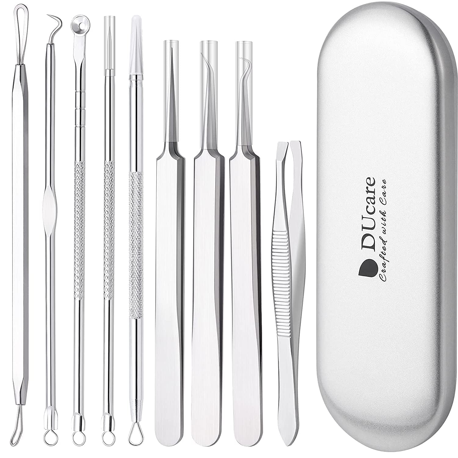 Popper Tool Kit 9 Pcs Blackhead Remover Tools Pimple Extractor Acne Tools Metal Case for Pimples Blackheads Forehead Zit Removing - Walmart.com