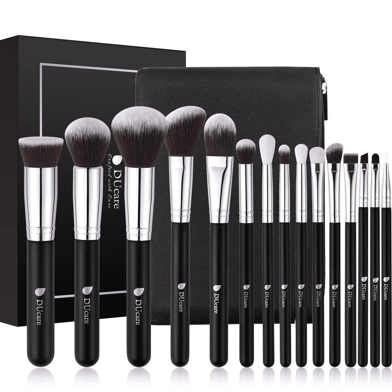 Magic Magnet 7- Piece Brush Set with Stand black