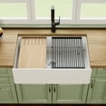 thumbnail image 1 of DV-1K0161W 33"L x 20"W Kitchen Sink, Farmhouse Workstation Sink with Cutting Board and Dish Drying Rack, 1 of 16