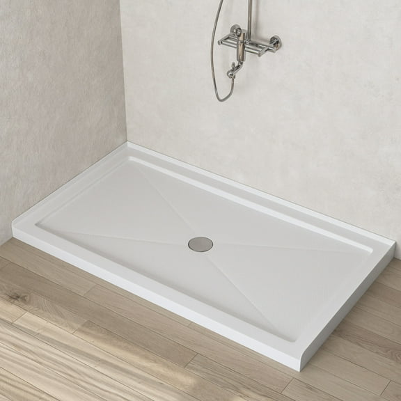 DV-1SB0105 60''W Shower Base in White with Single Threshold Shower Pan, Non-slip Design