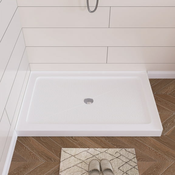 DV-1SB0107 48" Shower Base in White with Single Threshold Shower Pan, Non-slip Design