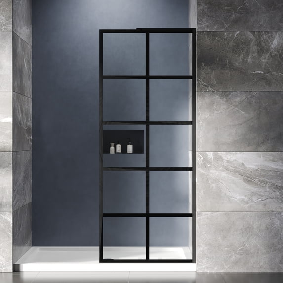 DV-1SD0219 32"×78" Single Fixed Tempered Glass Panel,Framed Shower Screen