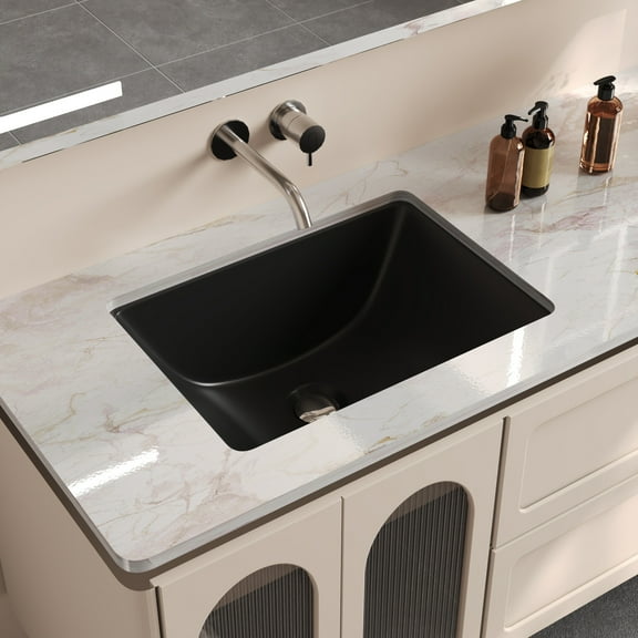 DV-1U306B DeerValley Ursa Undermount Bathroom Sink 18" X 13" Rectangular Vitreous China with Overflow