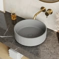 thumbnail image 1 of DV-1V0163 DeerValley 17" x 6" Bathroom Vessel Sink, Concrete Light Gray Vessel Sink, Round Above Counter Bathroom Sink, 1 of 4