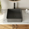 thumbnail image 1 of DV-1V0166 DeerValley 15" x 5'' Bathroom Sink,Black Square Concrete Vessel Bathroom Sink Vessel Sink, 1 of 4