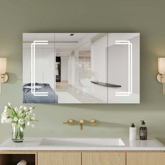 DV-1VM0238 39'' W x 24'' H Led Lights Medicine Cabinets With Mirrors , Defogger, Dimmer, Bluetooth Speaker