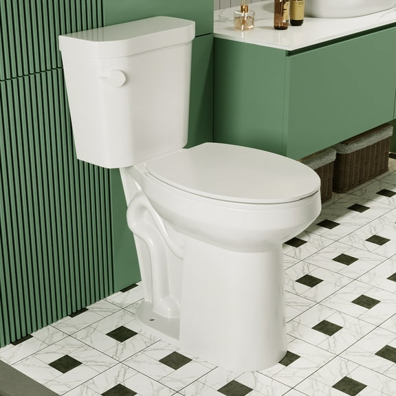 DV-2F0143 21inch High Two-Piece Toilet, Extra Tall Toilet Comfortable SeatHeight 1.28 GPF Elongated Floor Mounted (Seat Included)