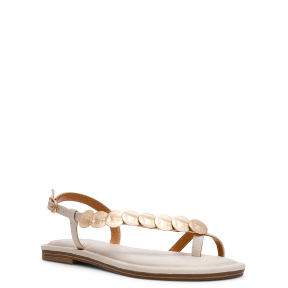 DV Dolce Vita Women's Jetsey Adjustable Strappy Sandal with Gold Detail