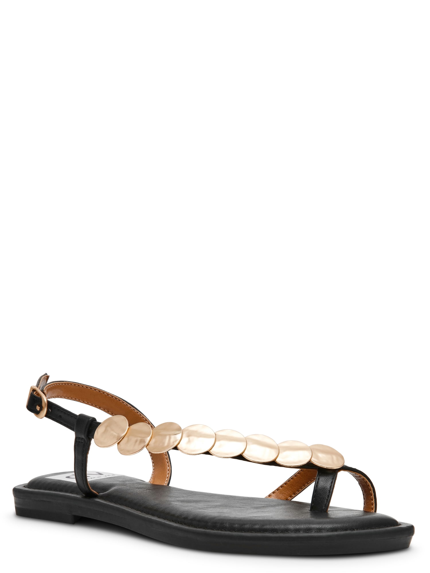 DV Dolce Vita Women's Jetsey Adjustable Strappy Sandal with Gold Detail