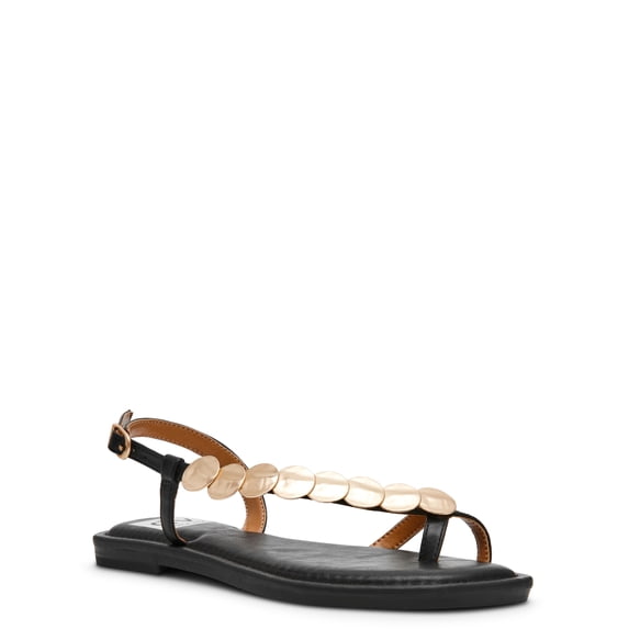 DV Dolce Vita Women's Jetsey Adjustable Strappy Sandal with Gold Detail