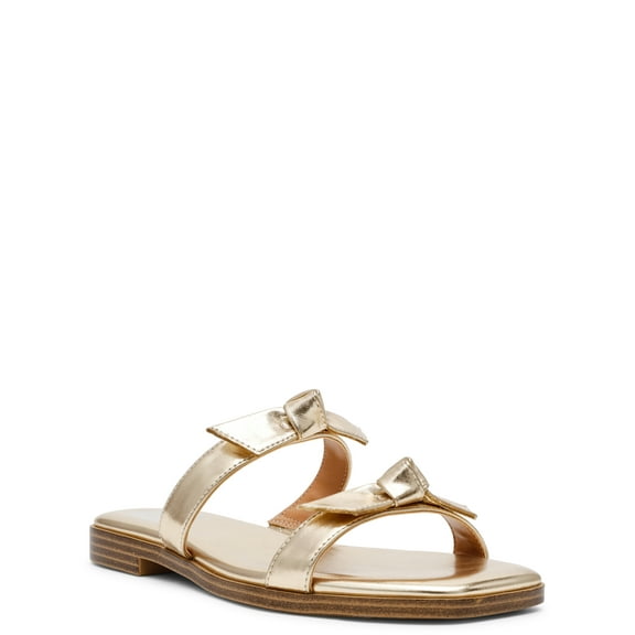 DV Dolce Vita Women's Medford Two Strap Bow Flat Sandal