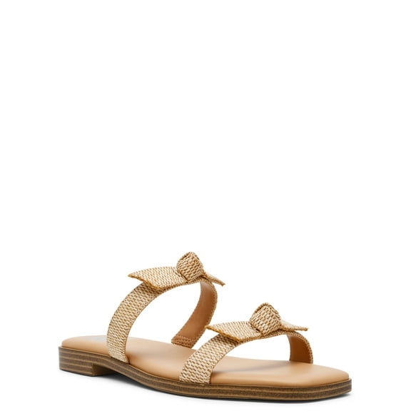 DV Dolce Vita Women's Medford Two Strap Bow Flat Sandal