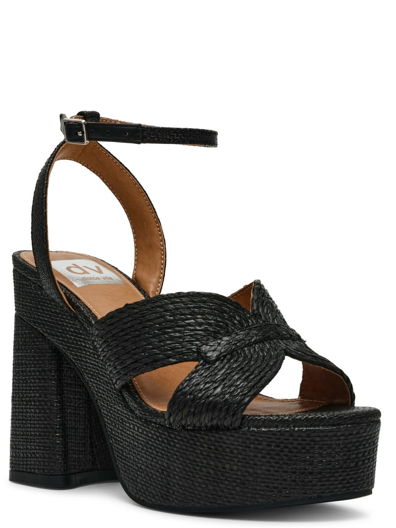 Dolce Vita Women's Raffia Platform Block Heel Dressy Sandal