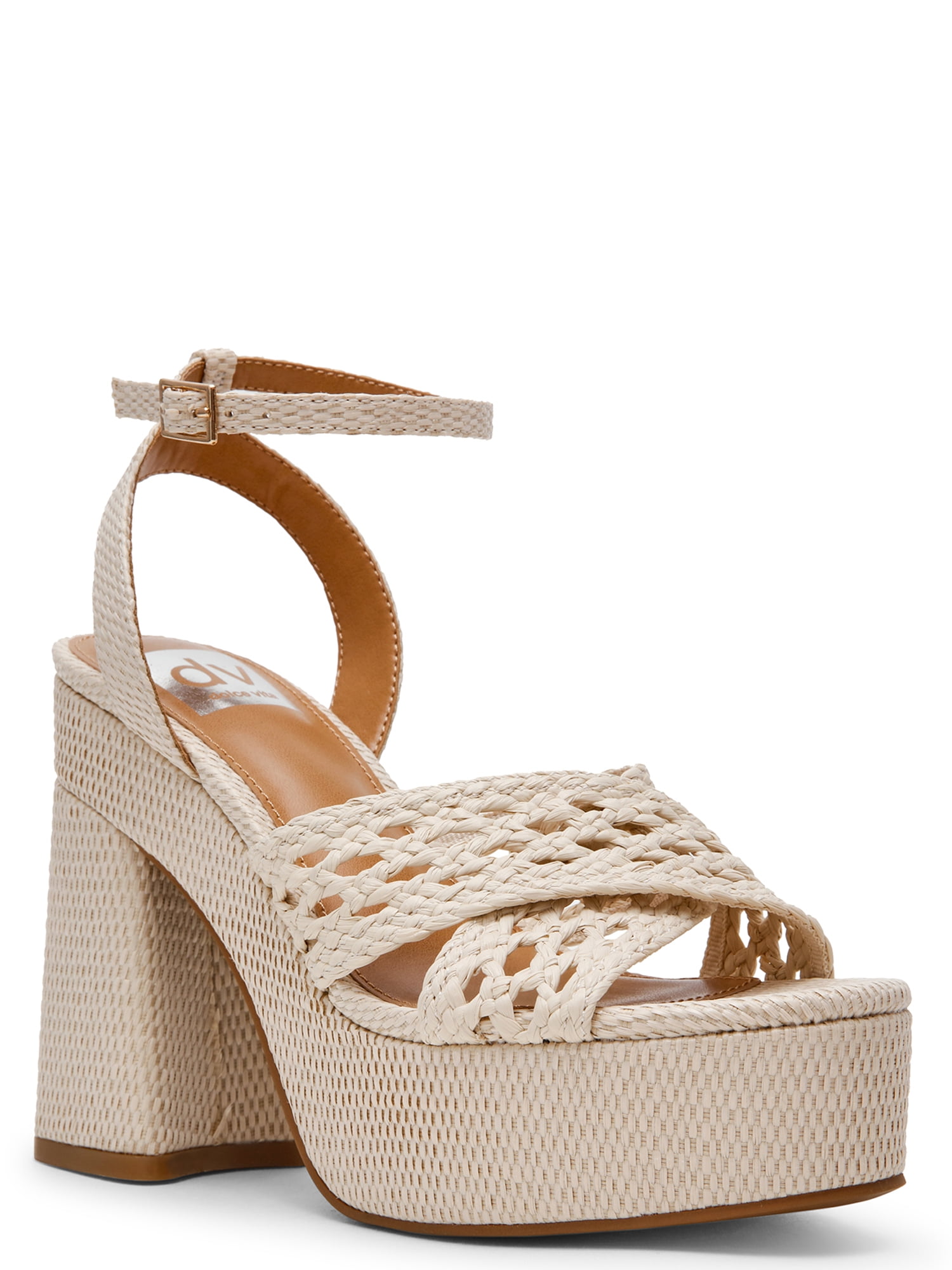 DV Dolce Vita Women's Whishora Platform Block Heel Sandal with Ankle Strap