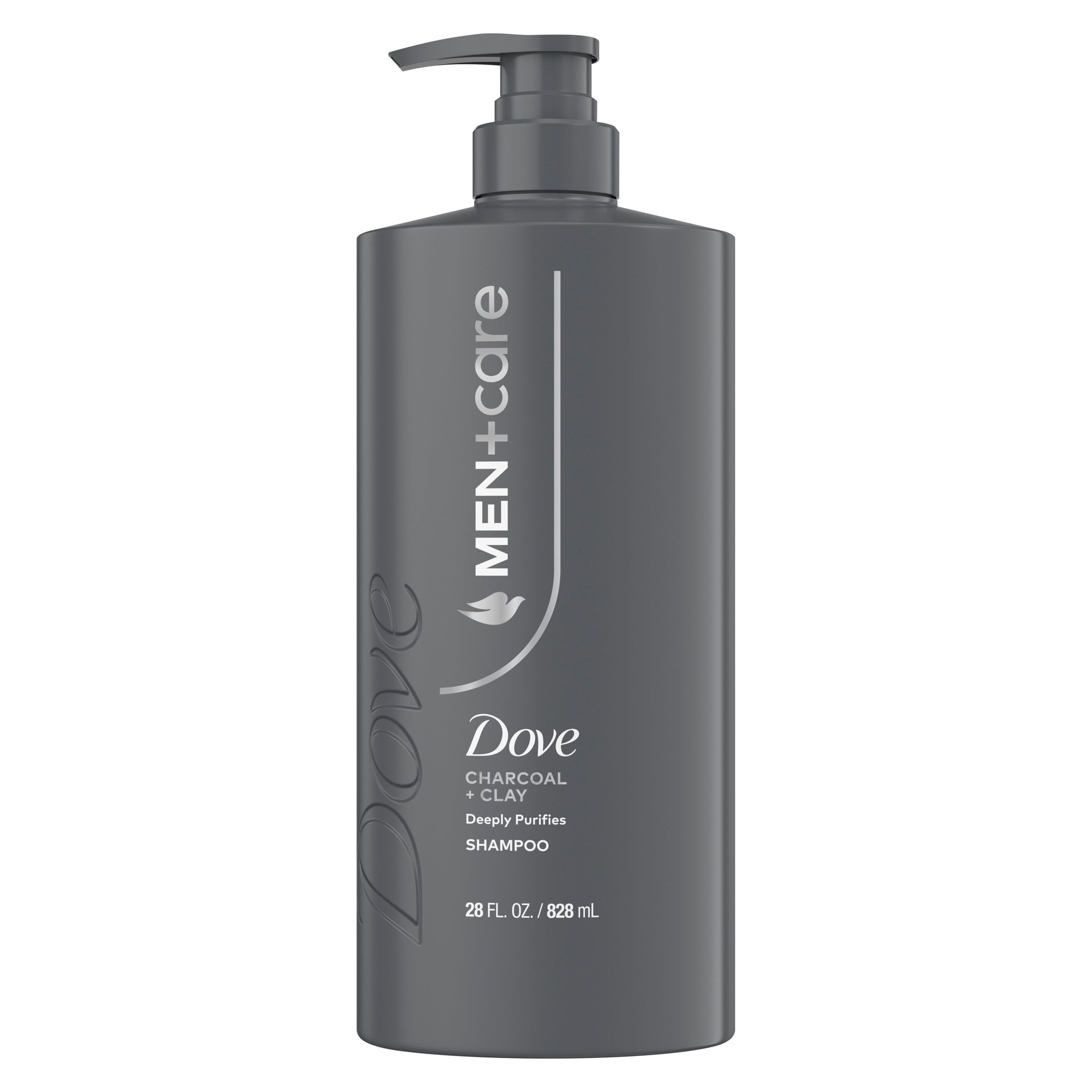 Dove Men+Care Shampoo for Real Hair that Powers Up Hair Strength, Charcoal + Clay with Deep Purifying Benefits, 28 fl oz