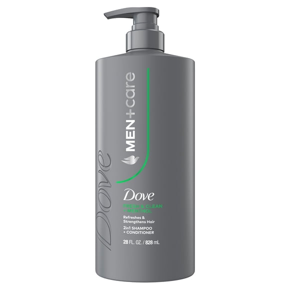Dove Men+Care Shampoo for Hair Refreshing & Strengthening, Fresh + Clean with Menthol, 28 fl oz