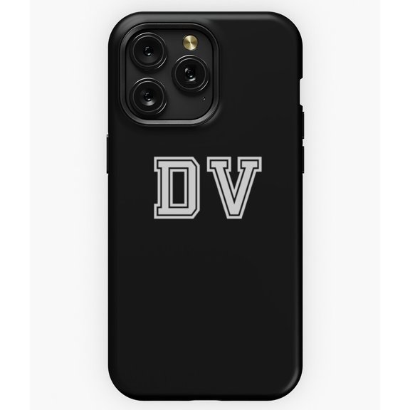 DV Varsity Initials Black and White Personalized A3798 Phone Case for iPhone 11 to 17 Pro Max