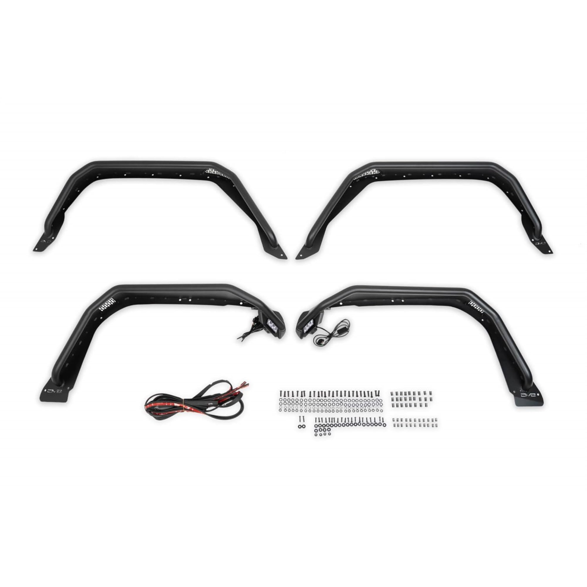 Spec Series Fender Flares for 2020-2024 Jeep Gladiator JT | Front & Rear | Steel Construction | Complete Set of 4 | Vented Airflow | Includes Rubber Seal | DV8 Offroad
