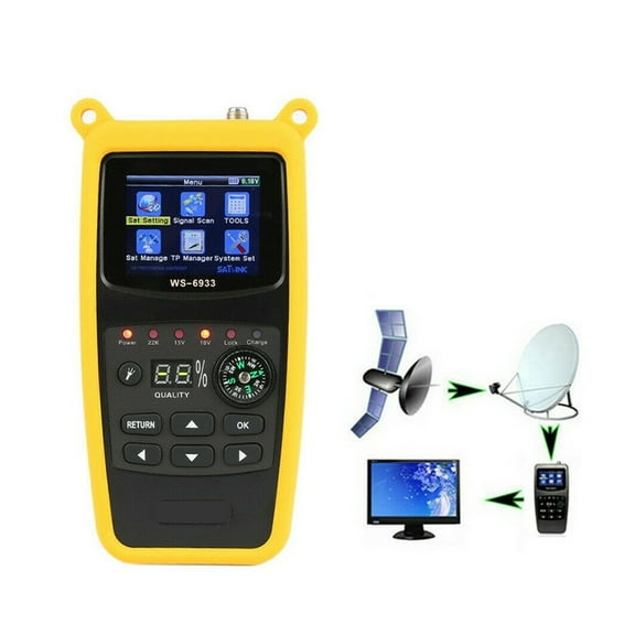 DVB-S2 FTA C&KU Band Digital Satellite Finder Meter 2.1` LCD Display Silicone Cover And Lithium Battery WS 6933 ,Easy to Operate