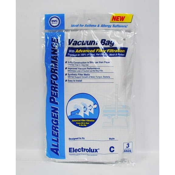 DVC Electrolux Style C Synthetic Paper Vacuum Bags 3 Pack