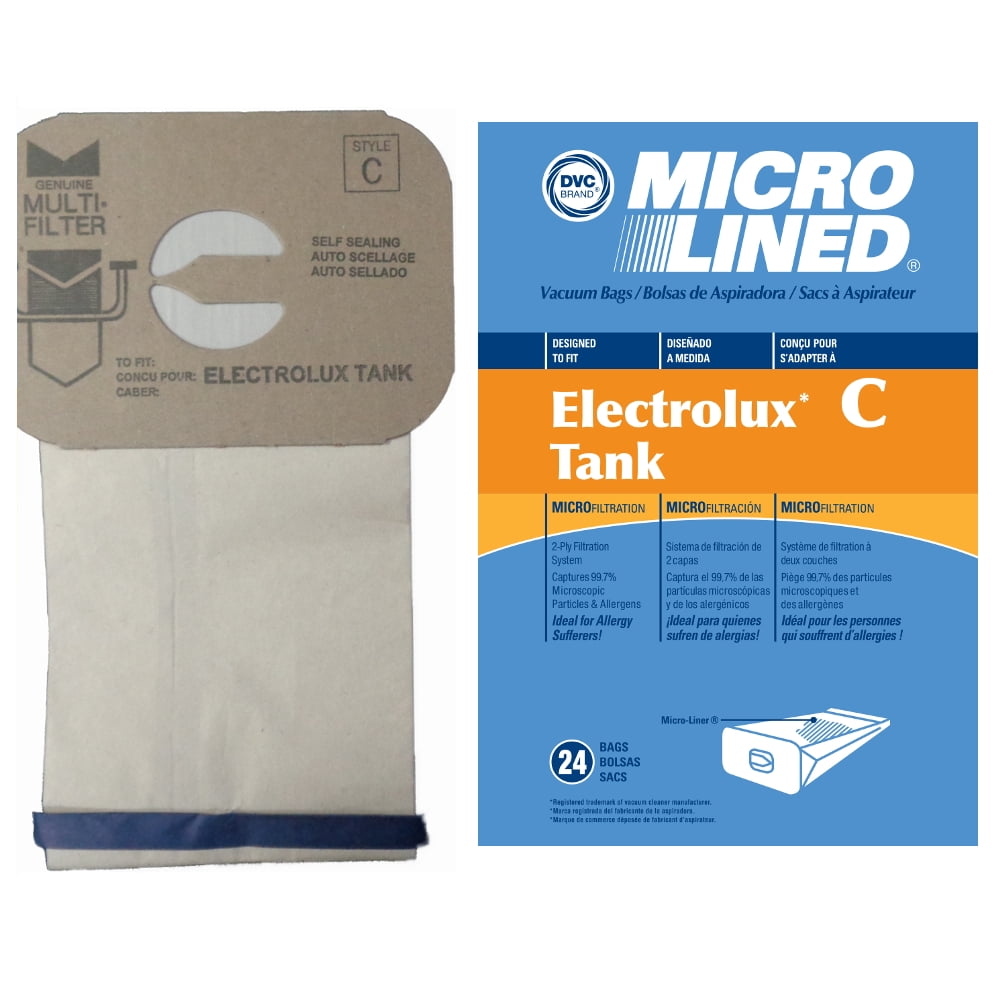 DVC Micro-Lined Paper Replacement Bags for Elextrolux Style C Canister ...