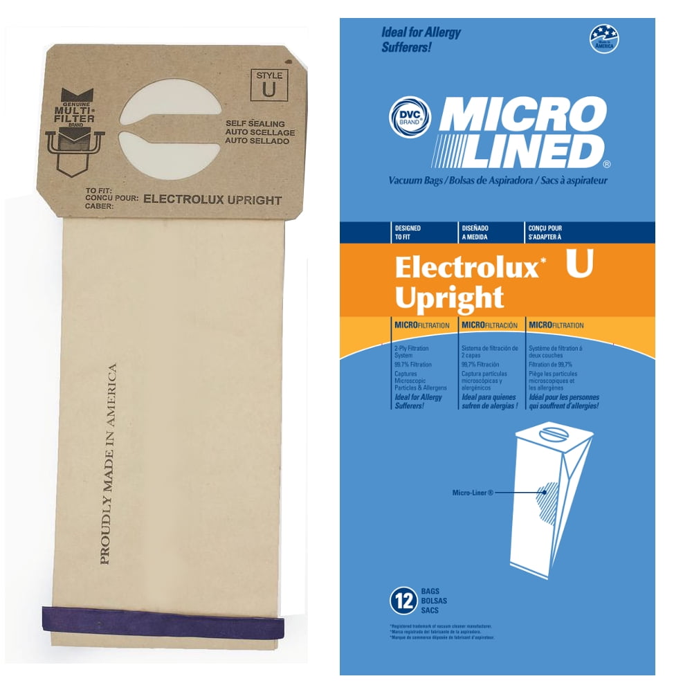 DVC MicroLined Paper Replacement Bags Style U Fit Electrolux Discovery