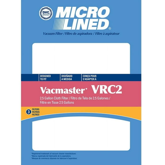 DVC Micro-Lined Replacement Cloth Filter CVRC2 Shop Vac Vacmaster Vacuum - 3 Filters