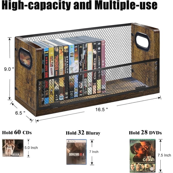 DVD/Blu ray Storage Rack, 2 Pack DVD Holders Hold Up To 56 DVDs (28 Each), Stackable DVD Tower also Used for CDs, Video Game Cases, Vhs Taps, Desktop Organizer of Music and Movie Discs