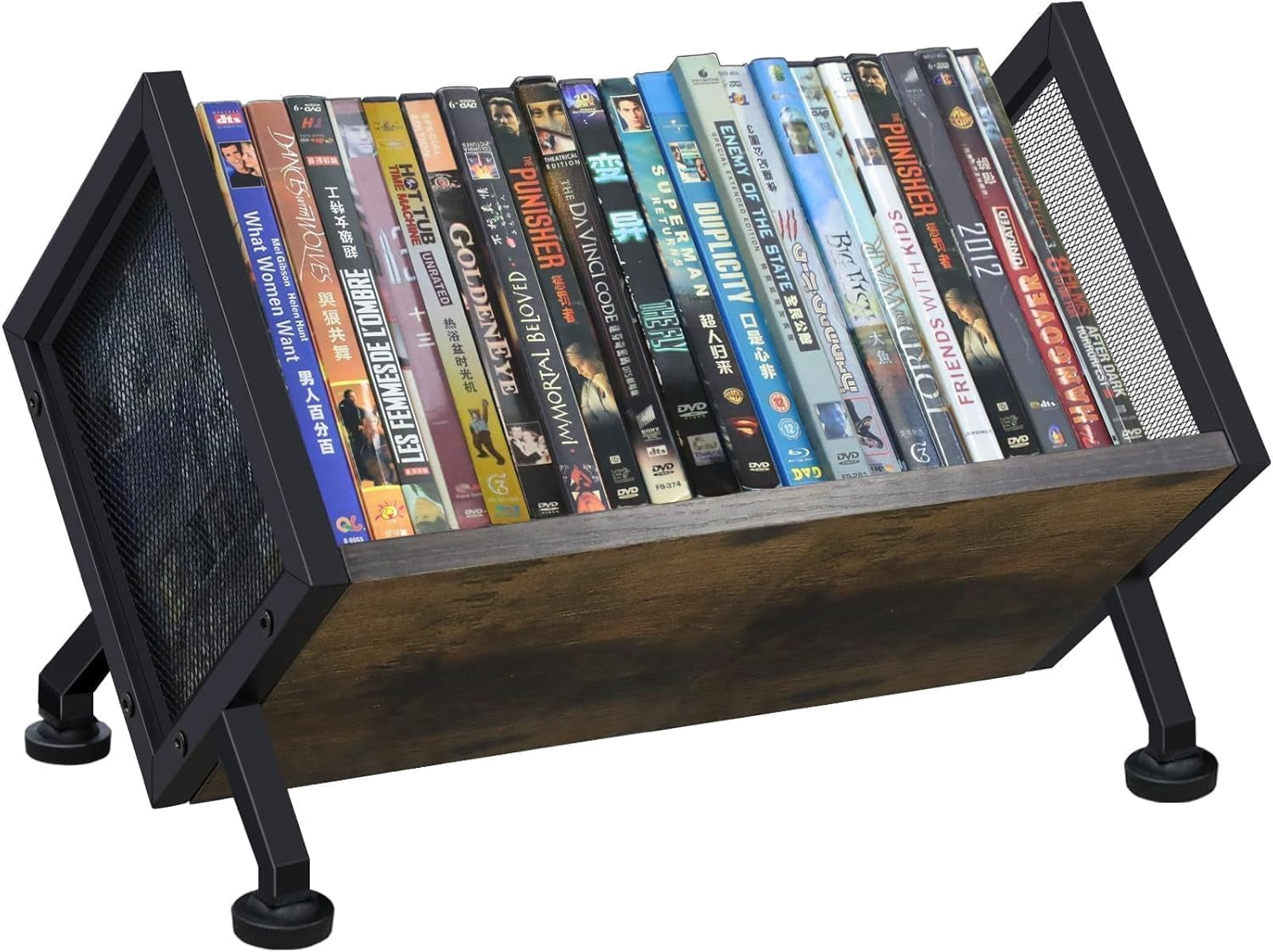 Base Dvd DVD CD Storage Rack, Holds 23 DVDs, 28 Blu-rays, 36 CDs or Books ...
