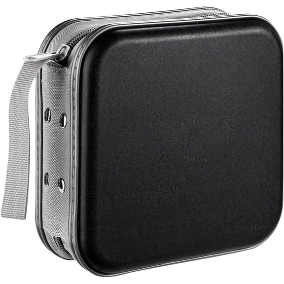 DVD Case, 48 Capacity CD Case Portable CD Case Holder Storage Hard Plastic DVD CD Wallet Holder Organizer for Car (Black)