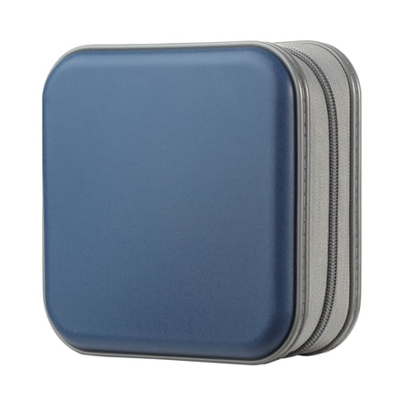 DVD Case, 48 Capacity Darkblue CD Hard Plastic Storage Case Holder Wallet