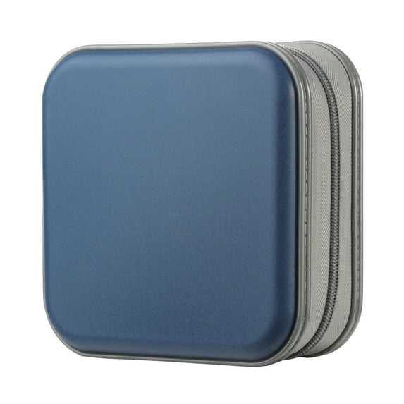 DVD Case, 48 Capacity Darkblue CD Hard Plastic Storage Case Holder Wallet