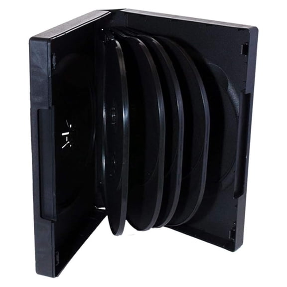 DVD Cases 10 Disc Capacity - Black 10-Pack with Clear Sleeve & Trays