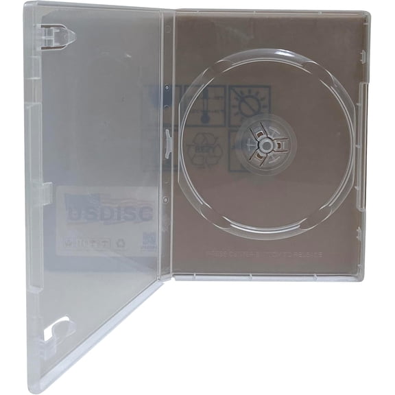DVD Cases Standard 14mm Premium, Single 1 Disc, Super Clear, Pack of 100
