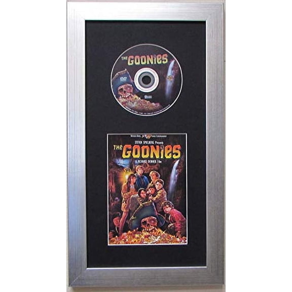 DVD Frame for Disc and Thin Insert or Folded Booklet Display Silver Frame (Black Matting)