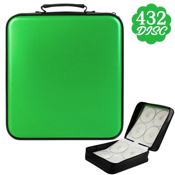DVD Organizer Case, Portable 432-Disc Capacity, Heavy Duty CD Wallet