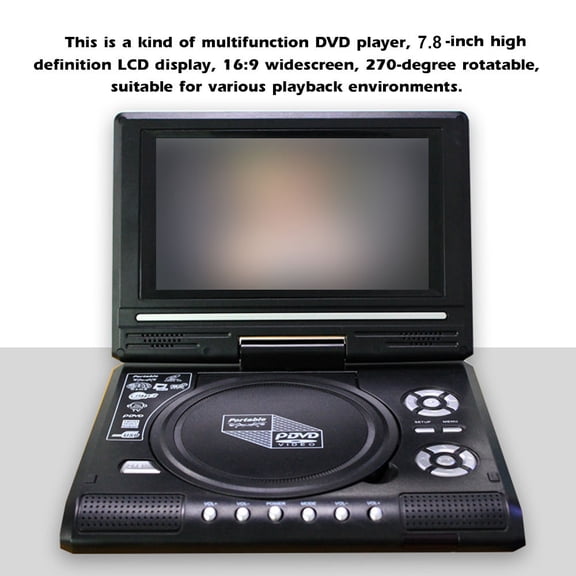 DVD Player,16 9 7.8 Inch 16 Portable Vcd Disc 9 Widescreen 270 Widesn Car Tv Dvd Rotatable Lcd Screen Disc Mp3 Viewer Dvd Player 270 Rotatable Viewer With Function Portable V Disc L Sn Car