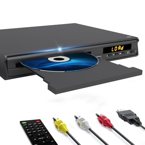 DVD Player, HDMI AV Output, CD DVD Players for TV, NTSC/PAL System, Supports Mic's & USB Input, Package Includes HDMI/RCA Cables and Remote Control