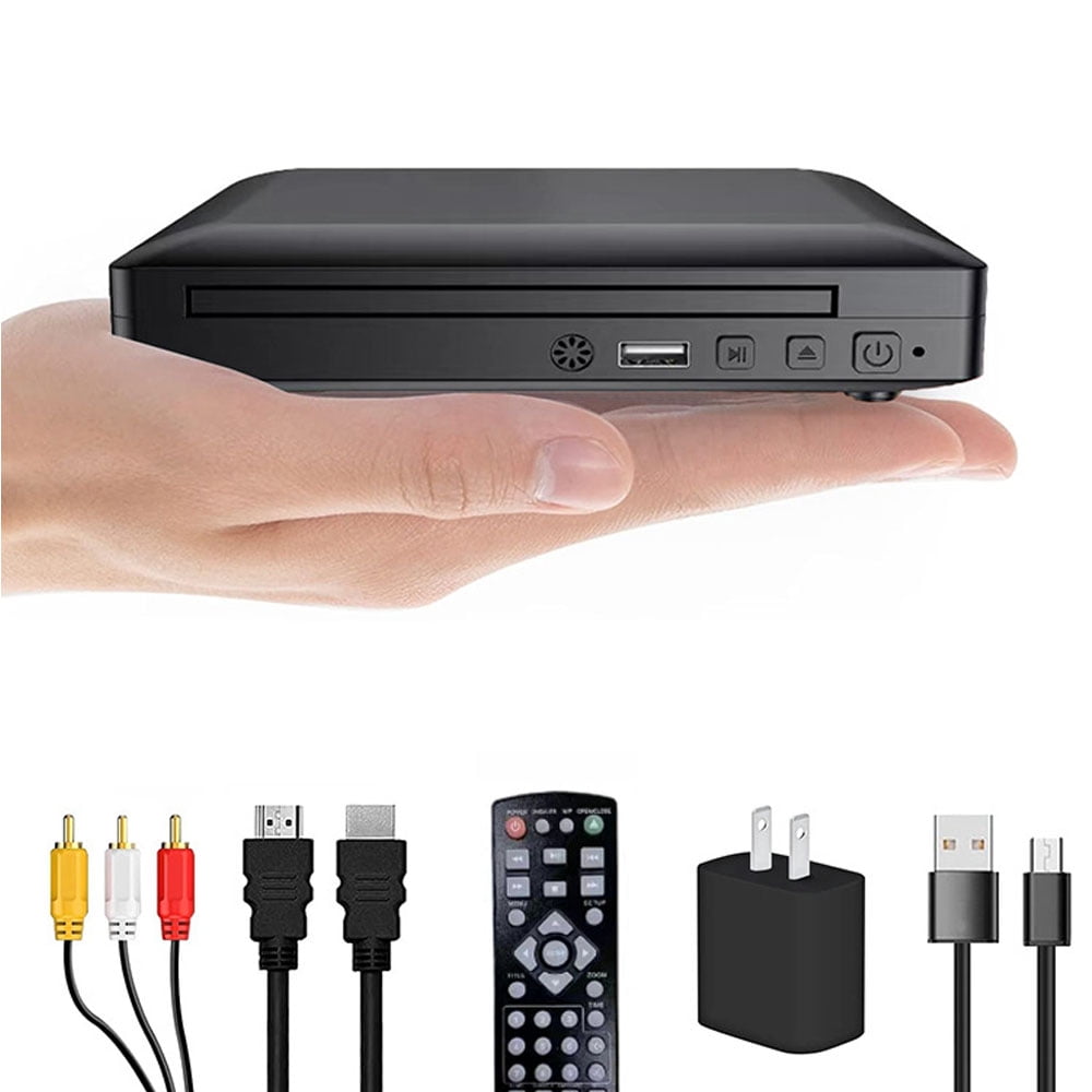 DVD Player for TV, USB Slim Portable DVD Burner/Writer/Player with AV Output for Elderly, CD