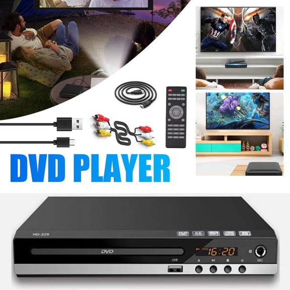 DVD Player for TV, Simple DVD CD Player for Elderly, AV Output for Home Stereo System