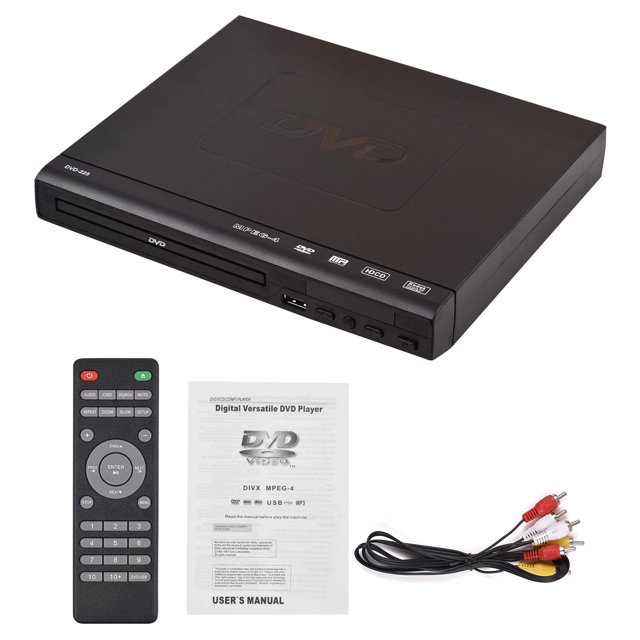 Compact DVD Player for Smart TV, All Regions, USB Input, AV Cable