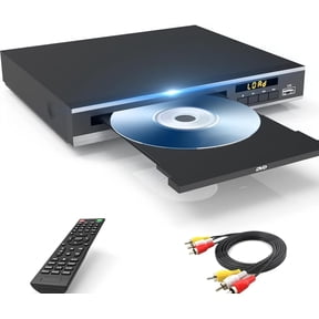 DVD Players for TV, Compact DVD Player Supports NTSC/PAL System with RCA Stable Outputs/USB 128G Input, Contains Remote Control and RCA Cable(Without HDMI Cable)