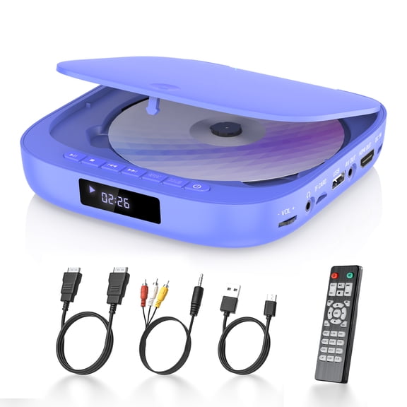 DVD Players for TV Desobry Mini DVD Player HDMI RCA Output 1080P HD All Region Free DVD Player with Remote Control, Compact DVD Player for Smart TV Support USB/TF Card, PAL/NTSC