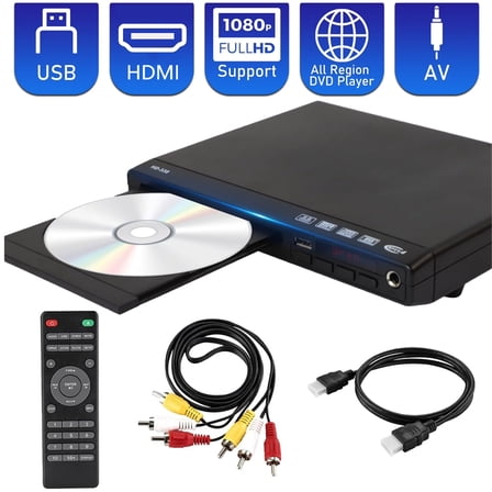 DVD Player for TV with HDMI, Simple DVD CD Player for Elderly, HDMI and AV Output for Home Stereo System