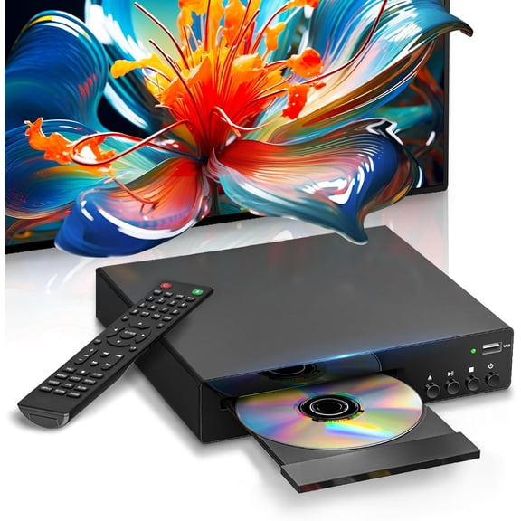 DVD Players for TV with HDMI, All Region Free DVD Player for Smart TV, HDMI and RCA Cables & Remote Included, USB Input, PAL/NTSC, Up-Convert to 1080P