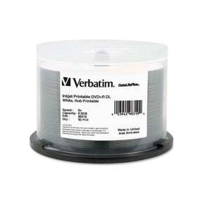 DVD+R DL 8.5GB 8X DataLifePlus White InkJet Printable, Hub Printable