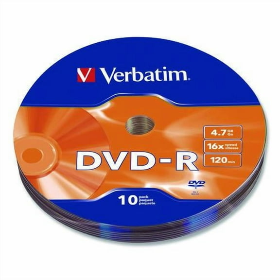 DVD-R Recordable Disc, 4.7 GB, 16x, Wrap, Silver, 10/Pack | Bundle of 2